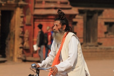 Heiliger Sadhu von Bhaktapur尼泊尔报道