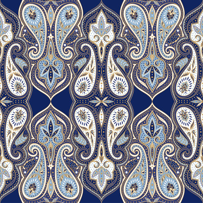 Indian paisley pattern vector seamless. Floral ara