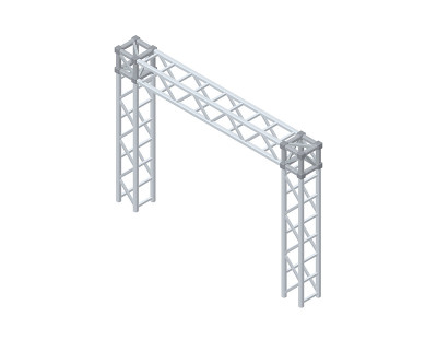 桁架结构。孤立在白色背景上。3 d矢量插图。