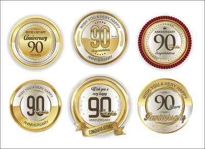 90周年复古金徽章收藏