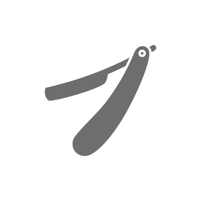 直剃刀灰色图标。在白色背景上隔离