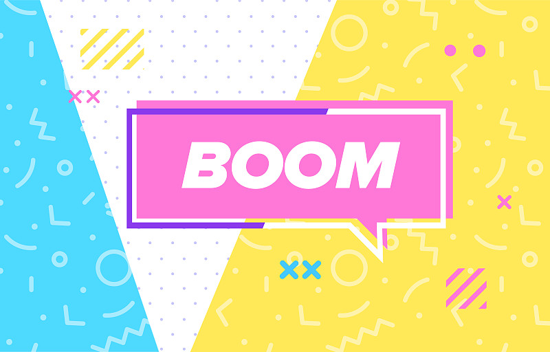 BOOM in design banner. vector template for web, pr