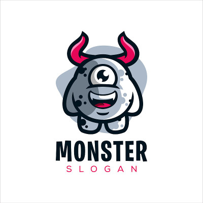 可爱的小怪兽标志设计