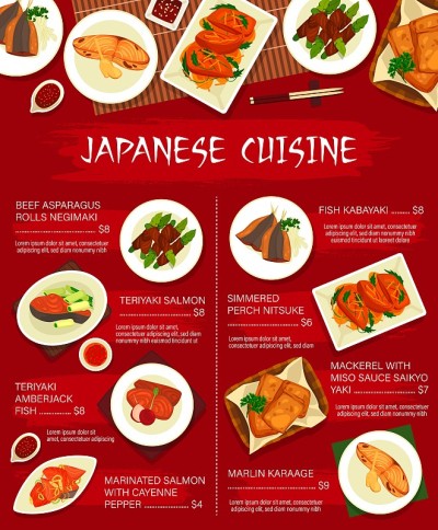 日本料理向量菜单模板日本料理
