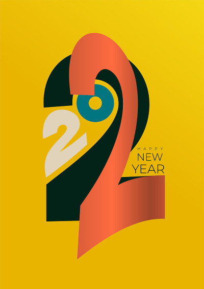 2022年新年图标设计模板。2022年圣诞快乐号码设计模板。2022年新年快乐的文字符号。矢量插图与