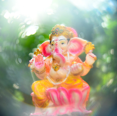快乐的象头神节背景与象头神