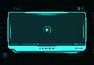 HUD视频和声音播放器屏幕界面