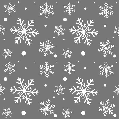 冬季灰色的背景与白色的雪花。适用于纺织、纸张、剪贴簿、包装、网页和印刷设计。无缝模式。矢量插图。圣诞