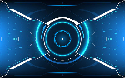 HUD面板VR用户界面。未来的概念。向量和插图
