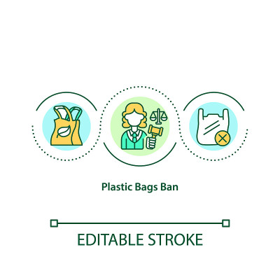 塑料袋禁止概念图标