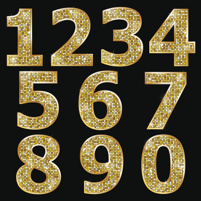 金色金属光泽数字