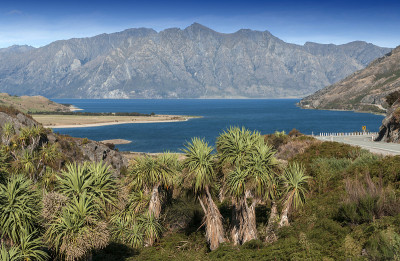 Wanaka湖和Hawea湖的颈部视角