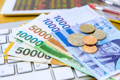 韩圆货币和金融业务。经营理念。