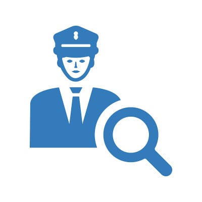 警察帮助图标/蓝色矢量