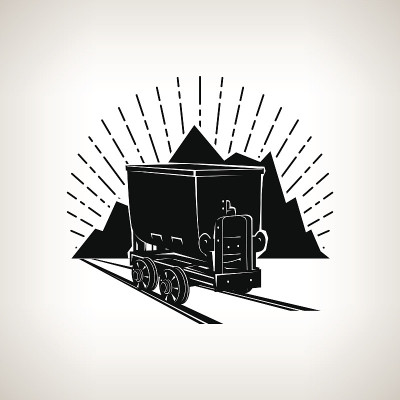 剪影煤矿小车