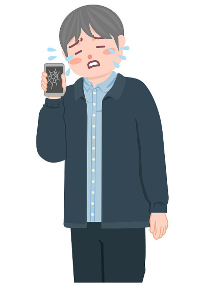 一个拿着破手机伤心的男人。