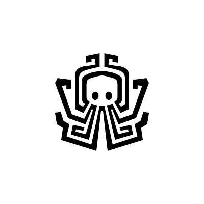 章鱼海怪矢量图标插图