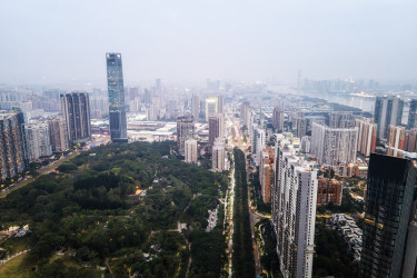 广州珠江两岸建筑景观鸟瞰图