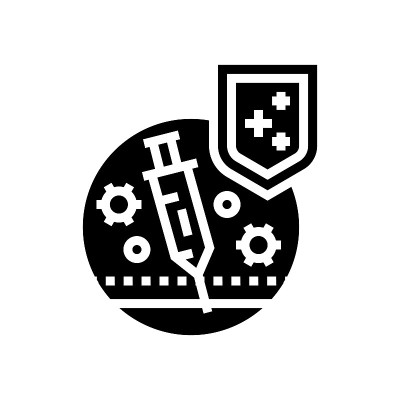 主动免疫字形图标矢量插图