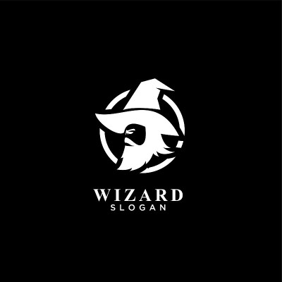 精灵电子竞技概念老人的头面与帽子上的圆形矢量插图设计孤立的背景