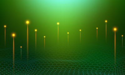 网络概念绿色矢量插图