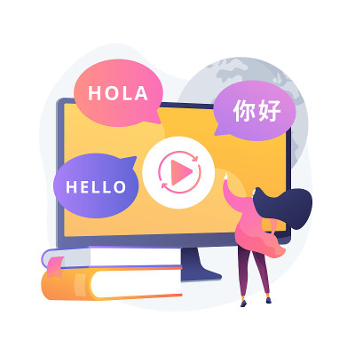 语言翻译抽象概念向量说明。