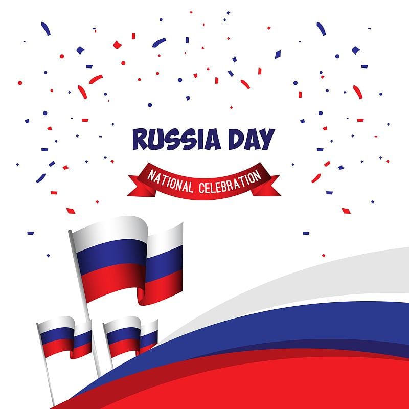 Russia Day National Celebration Poster Vector Temp