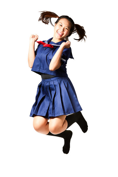 日本风格的女学生。