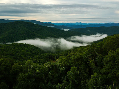 鸟瞰图从Cherohala Skyway