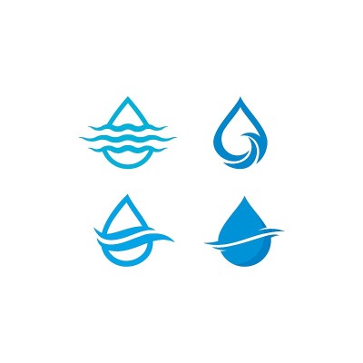 波浪水滴标志模板矢量图标插图