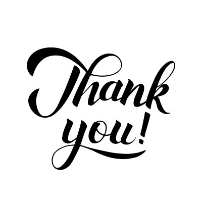 Thank you calligraphy hand lettering isolated on w