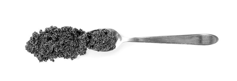 Small Black Caviar Isolated on White Background To