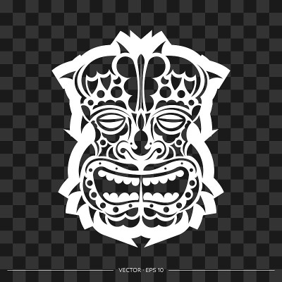 维京人的脸模式。战士的脸或面具的轮廓用于t恤和印花。向量