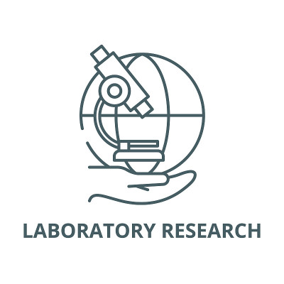 Laboratory research vector line icon, linear conce