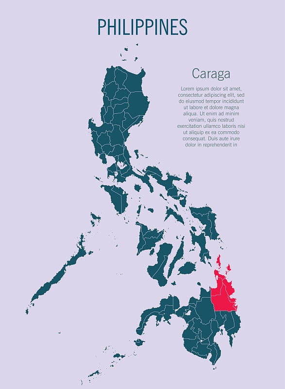 矢量地图国家菲律宾划分区域