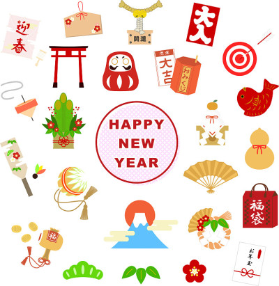 这是一套新年护身符的插图(彩色的)。