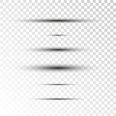 Set of transparent oval shadow with soft edges iso