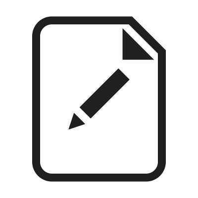 编辑文档文件图标矢量与编辑符号的业务应用程序数据和财务在一个大纲字形象形图