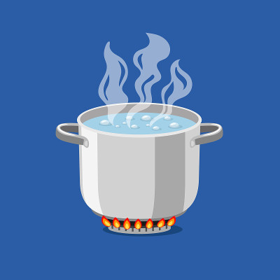 卡通锅着火了