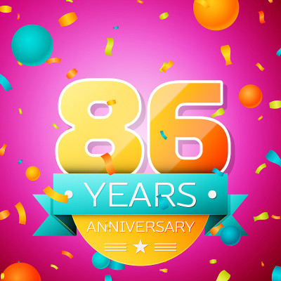 Realistic Eighty six Years Anniversary Celebration