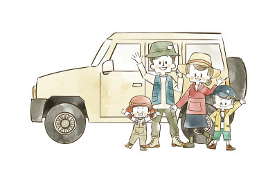 户外穿家庭和汽车