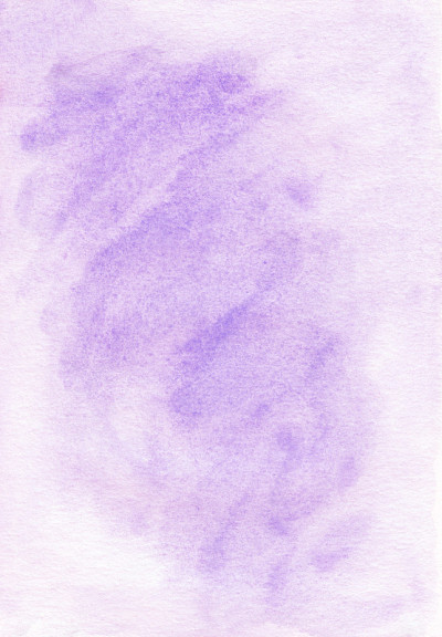 水彩淡紫色背景纹理。在纸上挥笔。水彩画粉彩紫色背景。