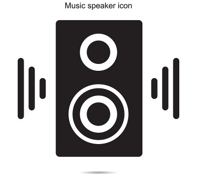 音乐扬声器图标矢量插图图形的背景