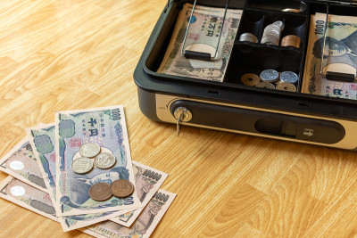 便携式保险箱和现金