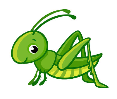 Vector孤立可爱的绿色蚱蜢。