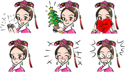 中国清代宫廷女子表情包