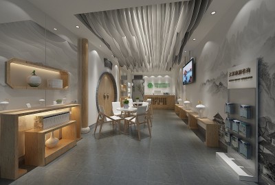 豪华酒店大堂入口的3d渲染