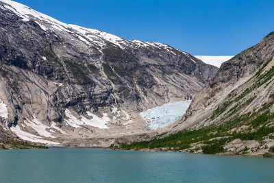 Nigardsbreen。约斯特尔斯布林冰川的冰川臂Jostedal,挪威。