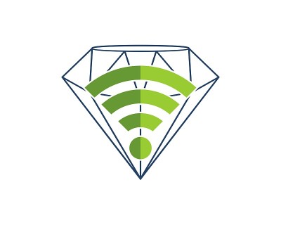 简单的珠宝钻石内wifi符号
