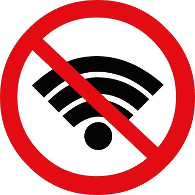 矢量插图标志wifi禁止或互联网离线
